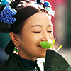empress fuca rongyin smelling a flower after being cured of paralysis